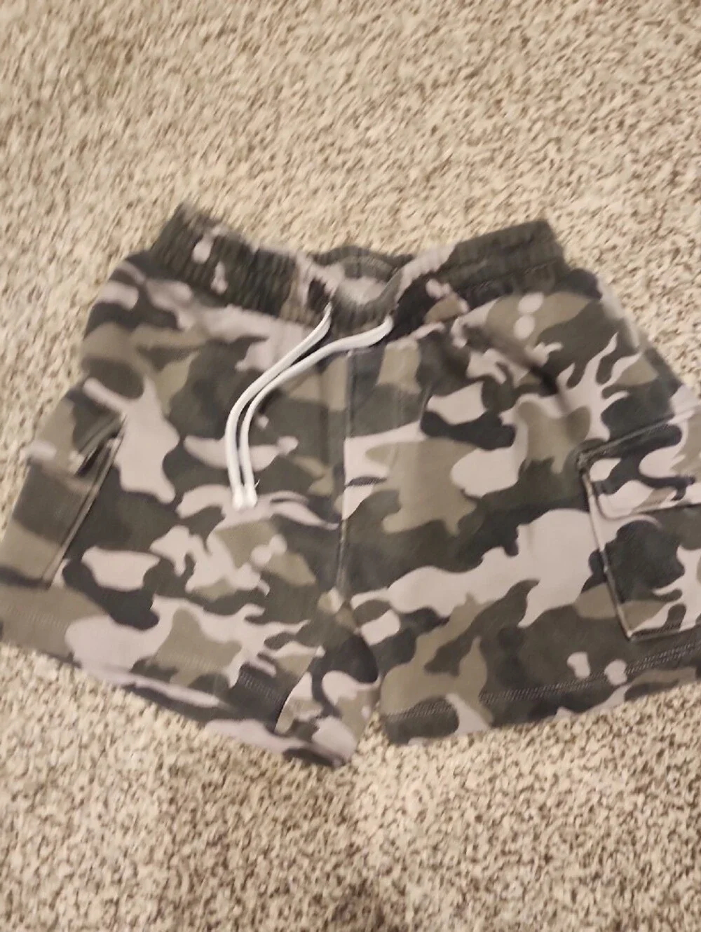 Little Bipsy Cargo Drawstring Shorts Set - Sage Green, Gray, Camouflage